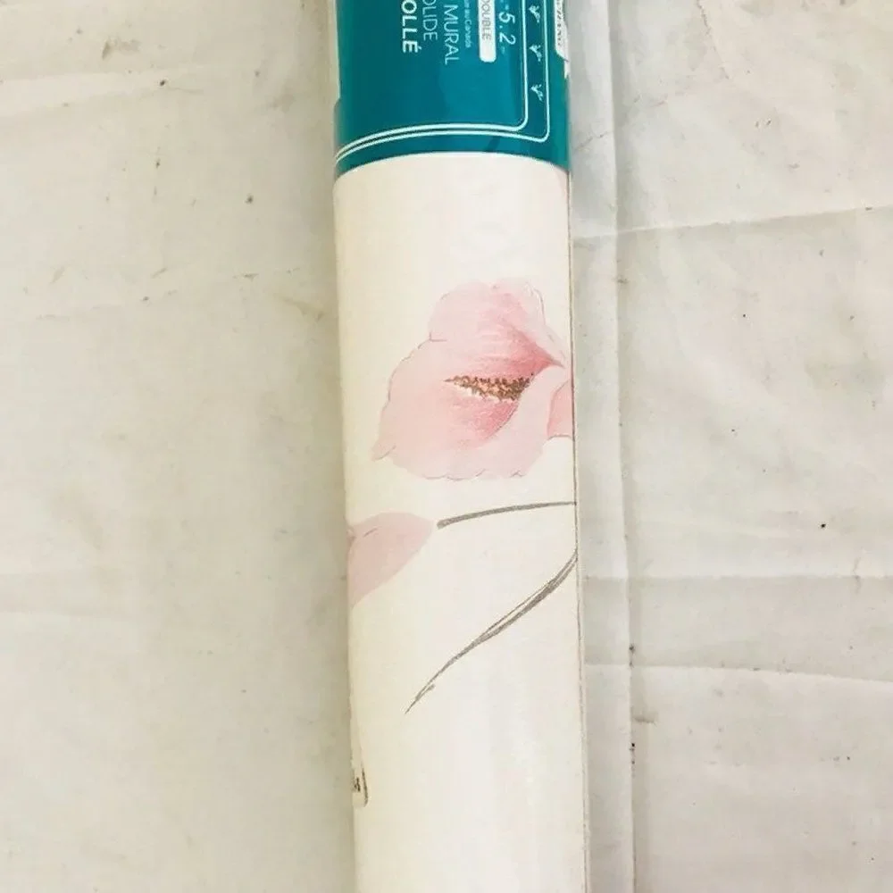 Pink Lily Flower Wallpaper JOSEPHSON Solid Vinyl Wallcovering